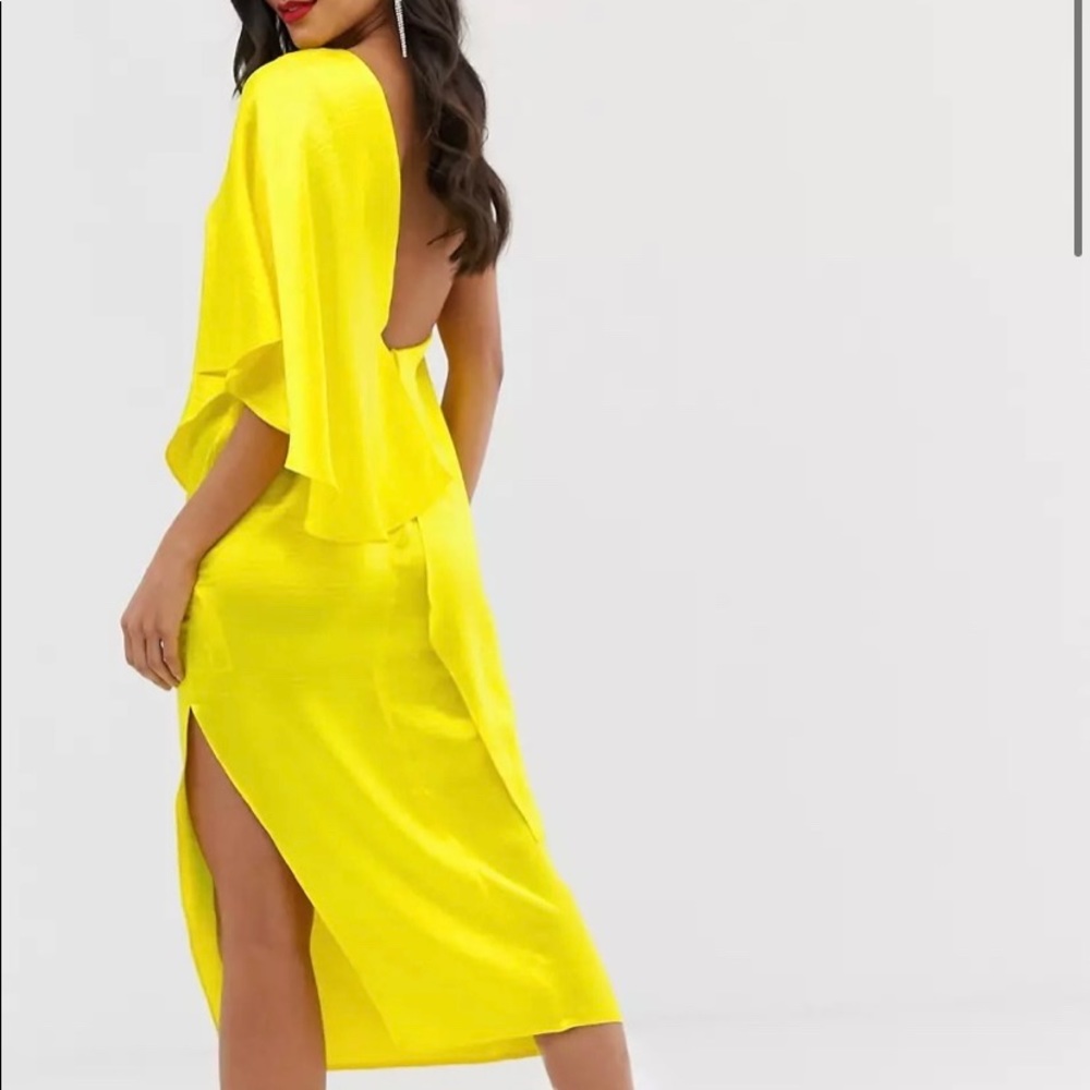 Asos Yellow satin dress  *brand new with tags*